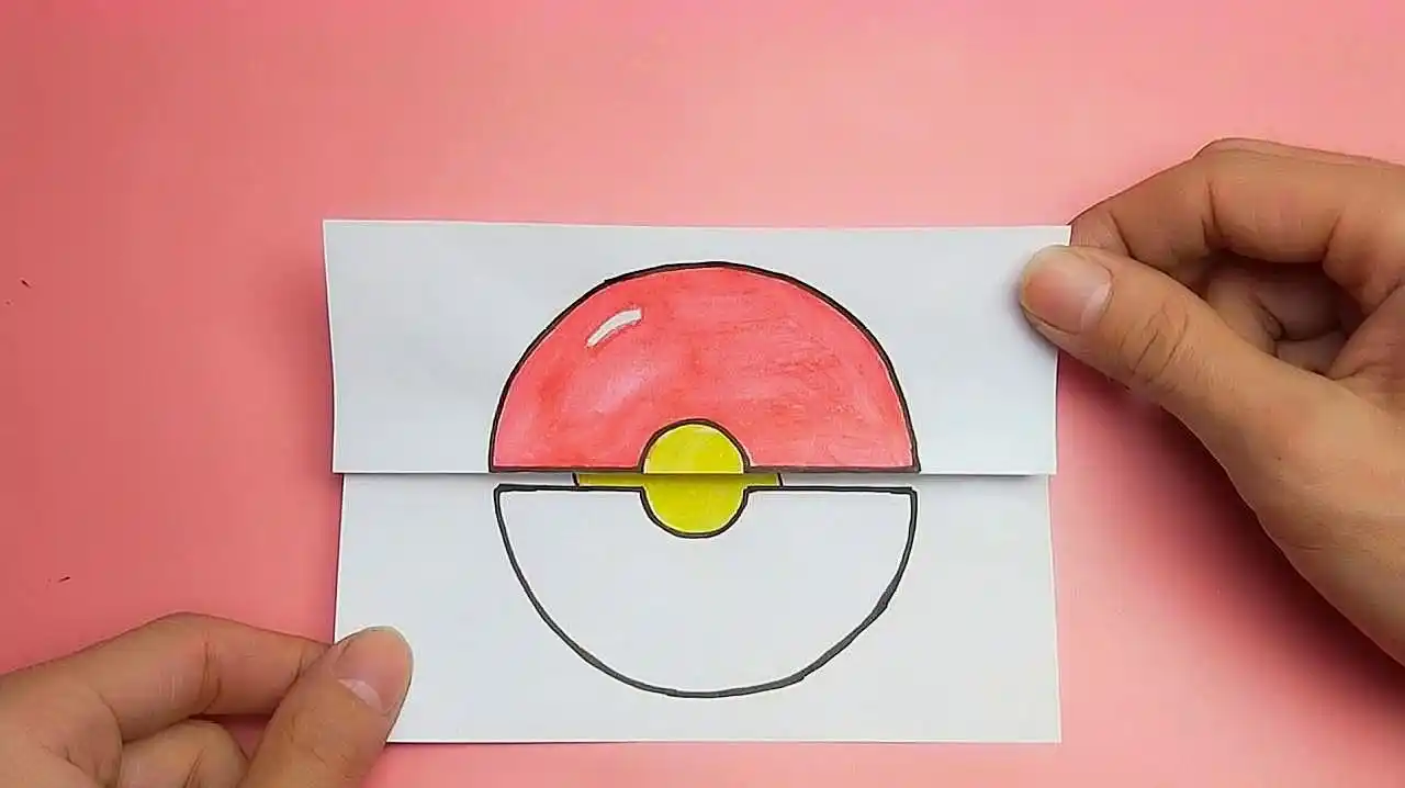 用手绘画出搞笑精灵球卡通画,简单又有创意,手工diy视频