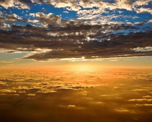 美丽的风景,夕阳的天空云 壁纸