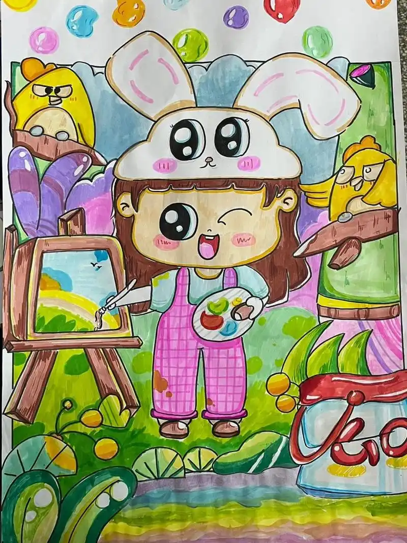 主题画|彩色的梦 内含教程 可以套用很多主题 例如《我的梦想》 《我