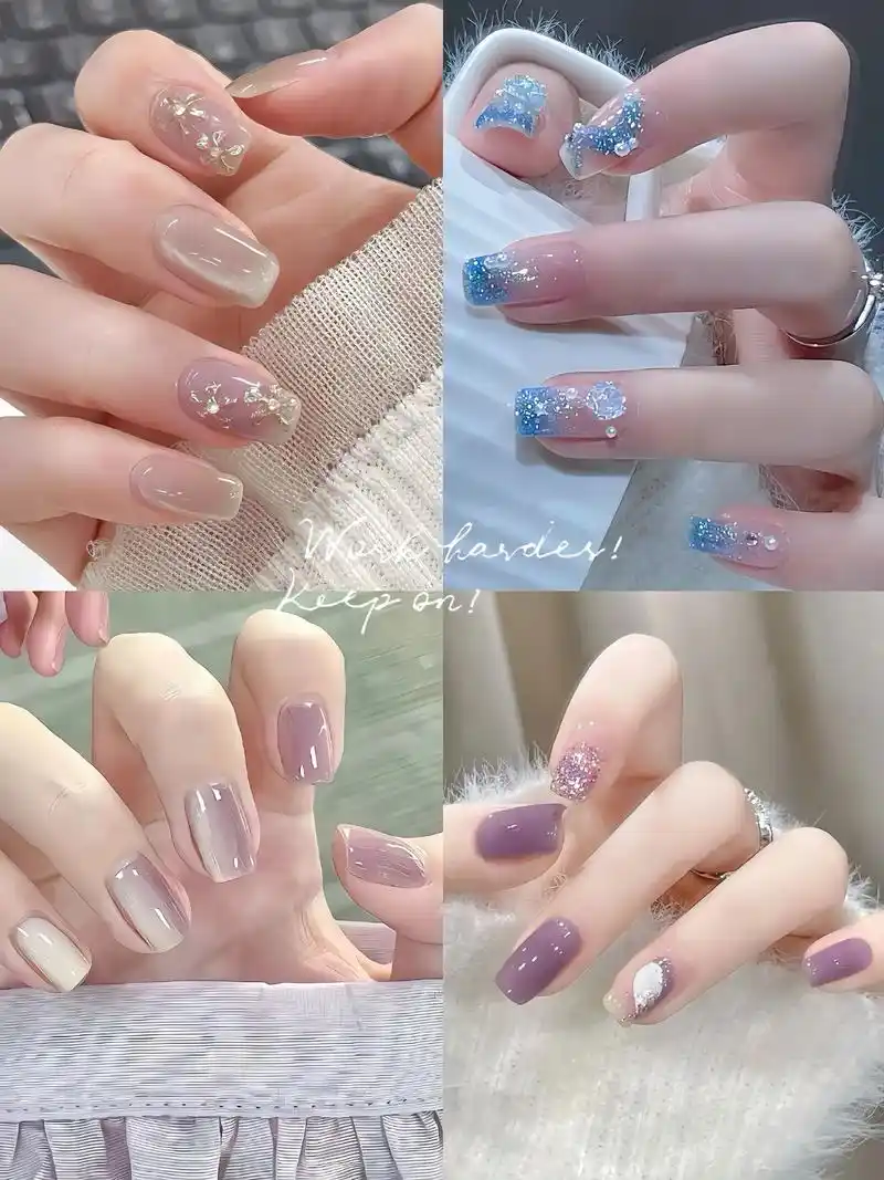 浅色款美甲款式通常采用淡粉色, - 抖音