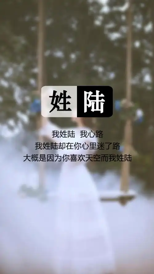 070我姓陆我心路姓氏壁纸文字壁纸