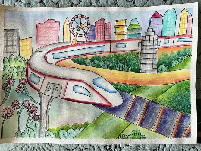 "童心绘高铁 安全伴我行"主题绘画漂亮 - 智慧妈咪网