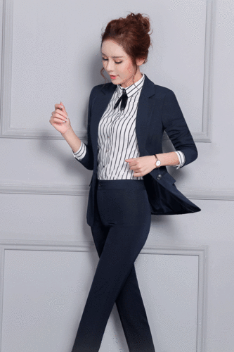 ol秋修身职业装女装马甲套装加大码白领面试装酒店收银工作服