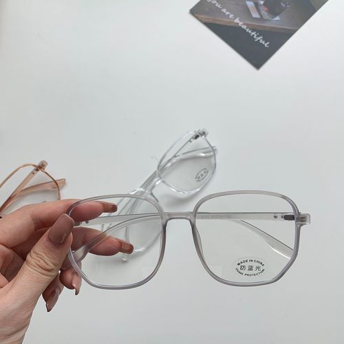 2021新款学生素颜近视眼镜百搭显脸小凹造型平光镜防蓝光眼镜女