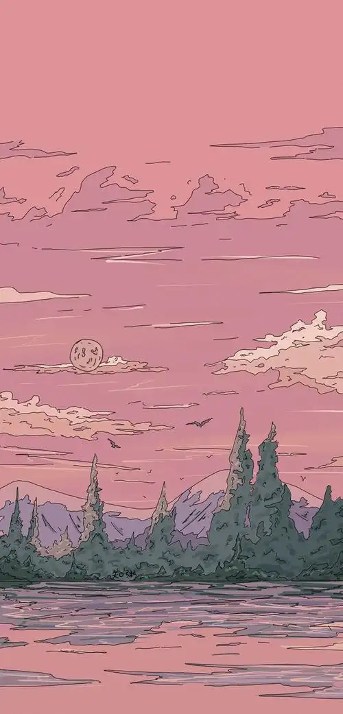 优美风景插画作品欣赏,手机壁纸插画图集