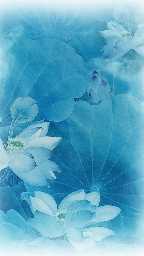 淡雅清新花朵h5背景 - 当图网