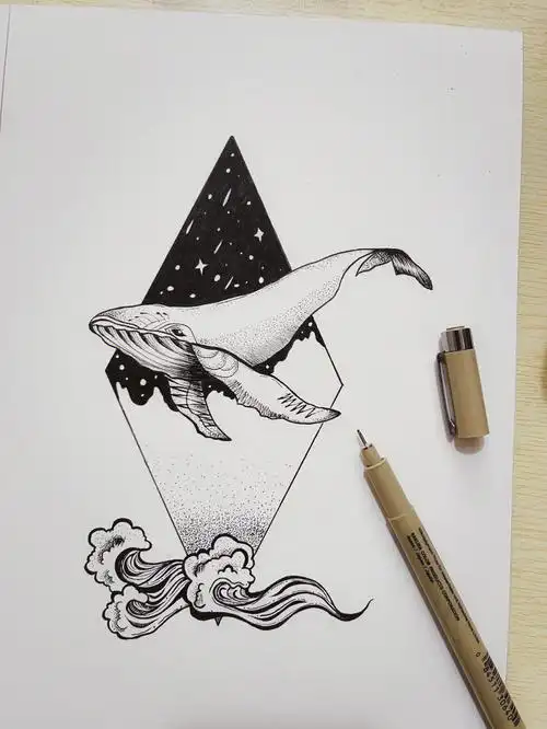 我的月亮永悬不落93有爱便能螳臂当车7315临摹打卡#针管笔手绘