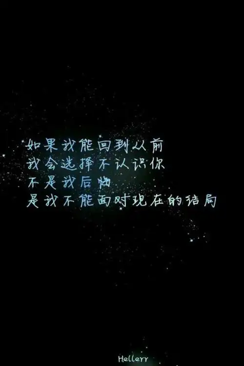 文字 如果我能回到从前 黑色