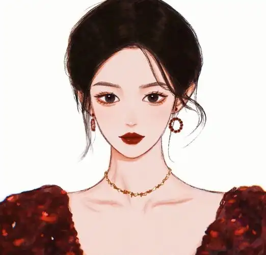 手绘成熟美丽大方女生头像漫画情头定制