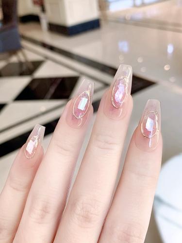 纯手工穿戴甲小红书爆款手绘美甲贴片成品爆闪纯欲风可拆s11