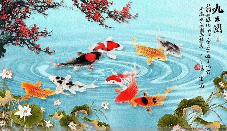 富贵九鱼图