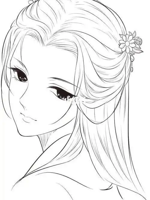 简笔画|古风小姐姐汉服卡童少女人物简笔画古风q版可爱女孩 简笔画简