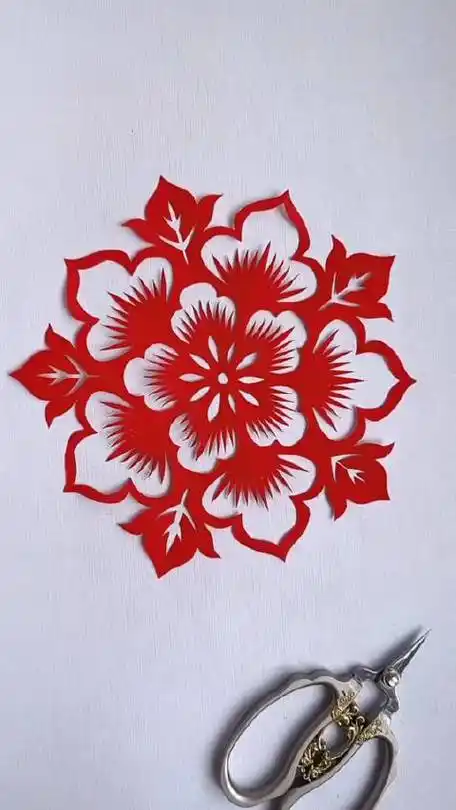 五角团花,剪纸教程 "手工窗花