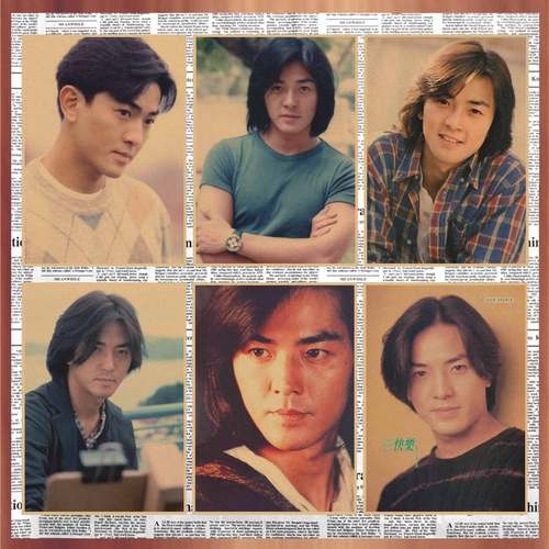 香港男明星郑伊健怀旧写真海报复古牛皮纸装饰墙画壁画423