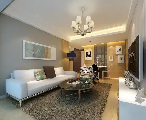 汇锦城-89平方米小三房客厅装修效果图