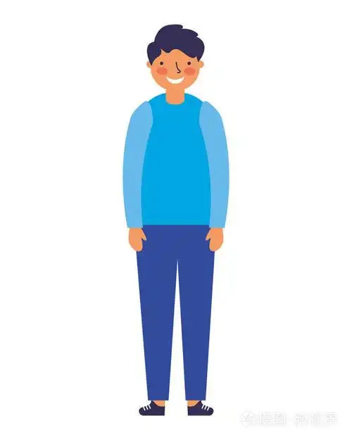 站立在白色背景的小男孩插画-正版商用图片17mifg-摄图新视界