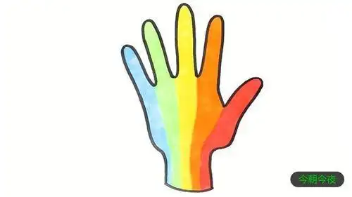 简笔画彩色蝴蝶结绘画图