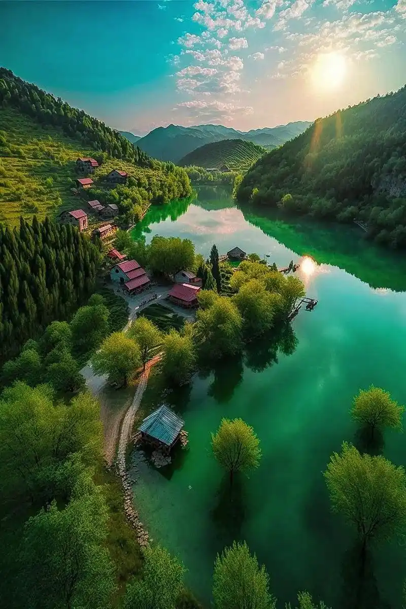 山清水秀鸟语花香,空气清新,#图文伙伴计划 #ai绘画 #壁 - 抖音