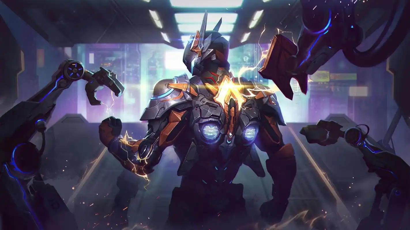 炫酷暗黑系机甲霸气手绘插画,艺术壁纸-回车桌面