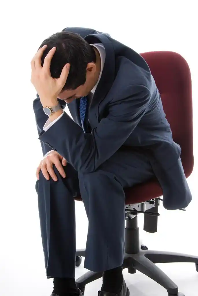 抑郁症,失常蓝色西装的男人