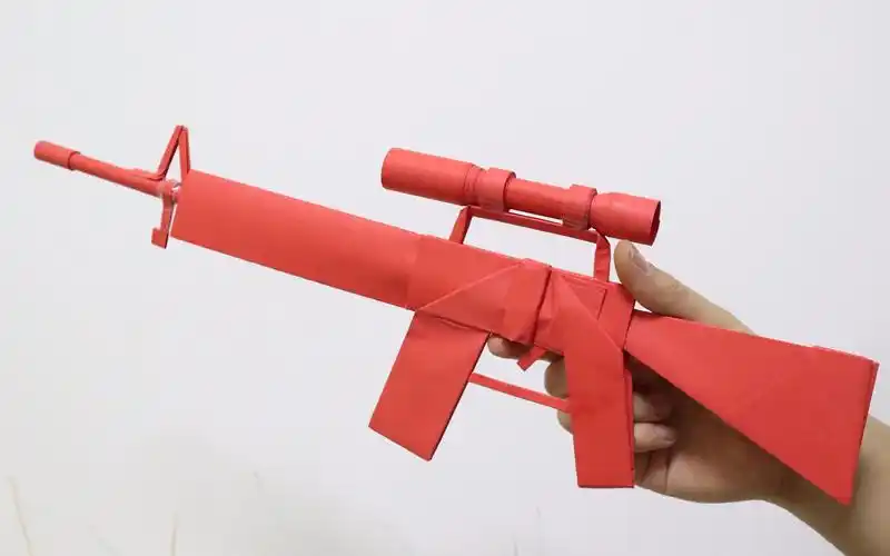 1552帅气的m16折纸10张a4纸看一遍就学会手工折纸视频大全