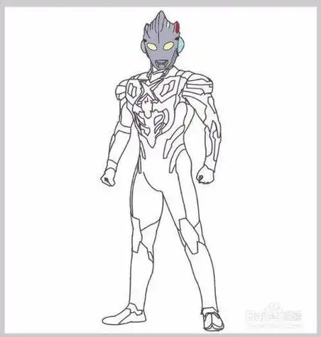 一个奥特曼刚燃形态简笔画