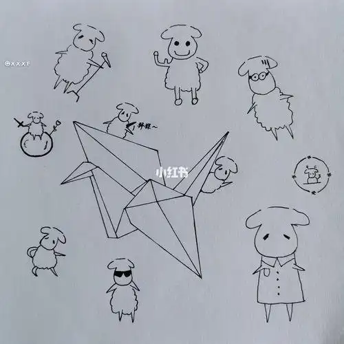 简笔画易只烊与肥鹤简笔画易烊千玺文化绘画