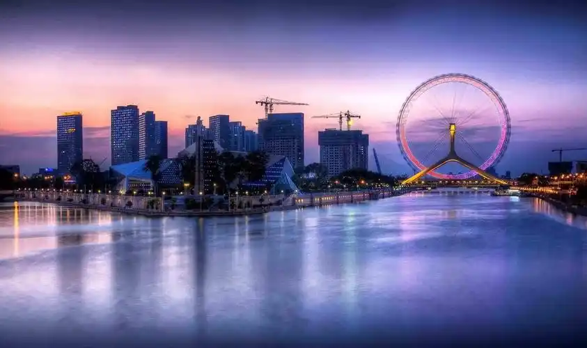 天津之眼,摩天轮,夜色,旅游,景点,地标,旅行世界,壁纸天津之眼摩天轮