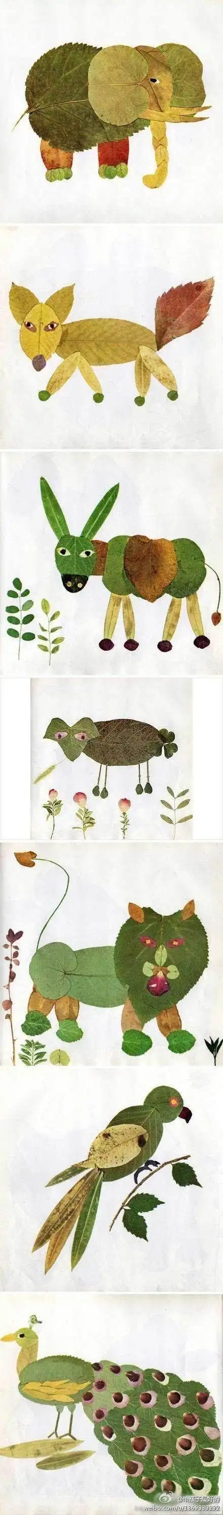 【亲子手工】麻麻们,快来收藏树叶贴画吧!