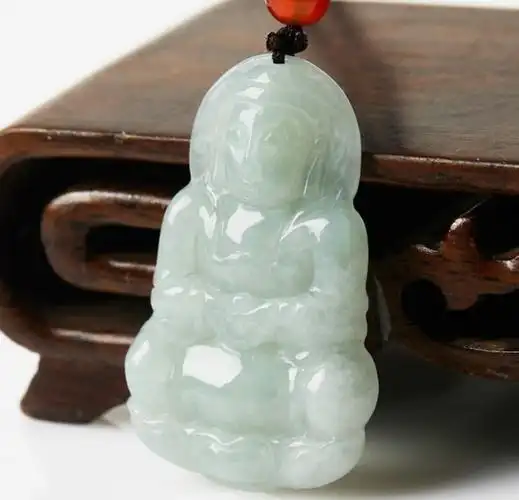 曼丽翠翡翠观音吊坠玉观音项链男女款40x26x6mm