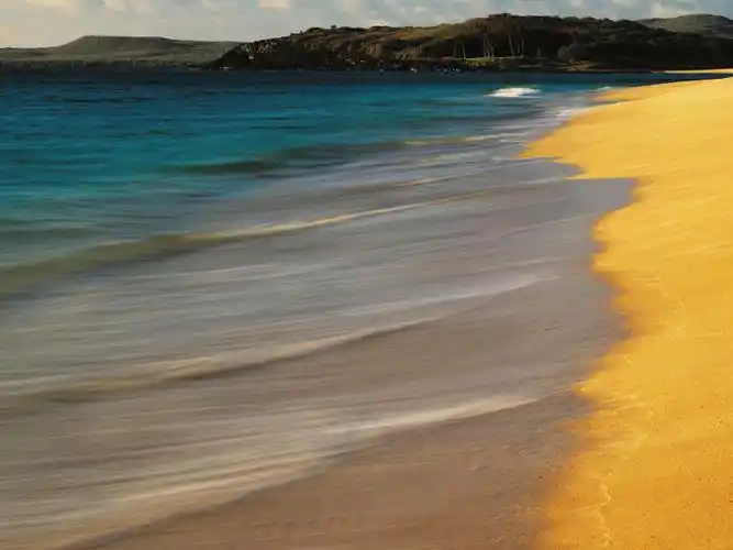 未被污染的独特的黑色沙滩,海岸边林立着悬崖峭壁,包括全世界最高的海