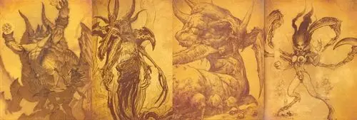 左一阿兹莫丹,左二彼列,左三督瑞尔,右一安达利尔