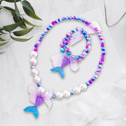 儿童项链珍珠玩具戒指首饰套装女童公主女孩手链项链