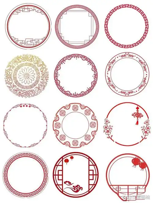 中式古风边框,免扣素材