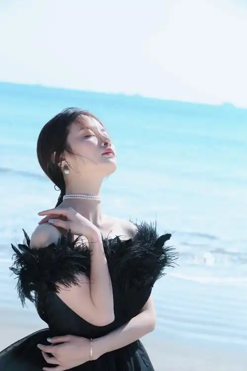 赖雨蒙黑色抹胸礼服性感图片99