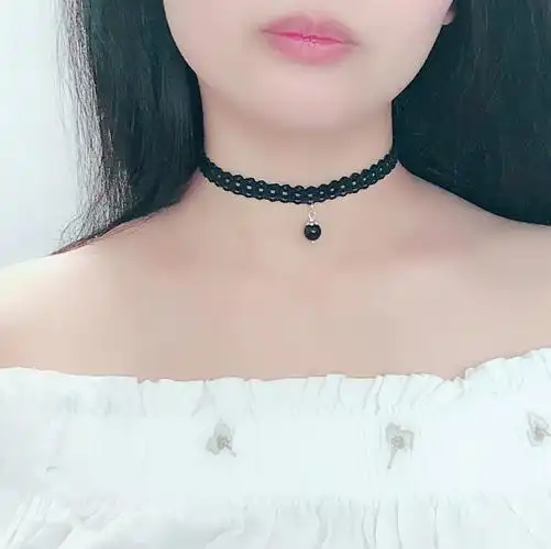 珍珠吊坠项链黑色蕾丝颈饰女原宿锁骨项圈韩国短款脖子choker优惠券