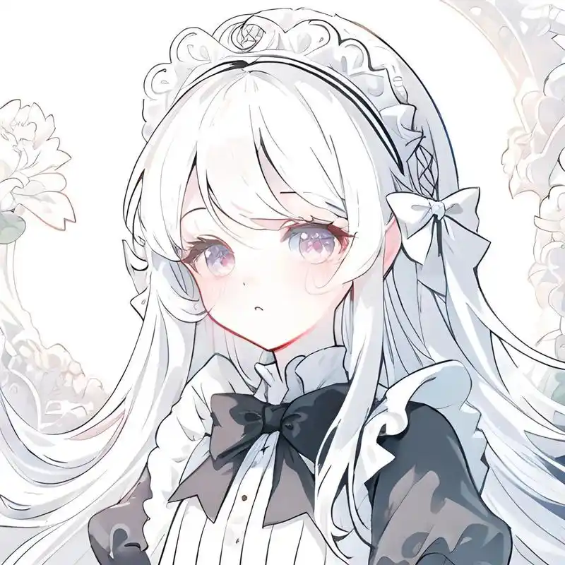 白发女仆丨可爱系女生闺蜜头像