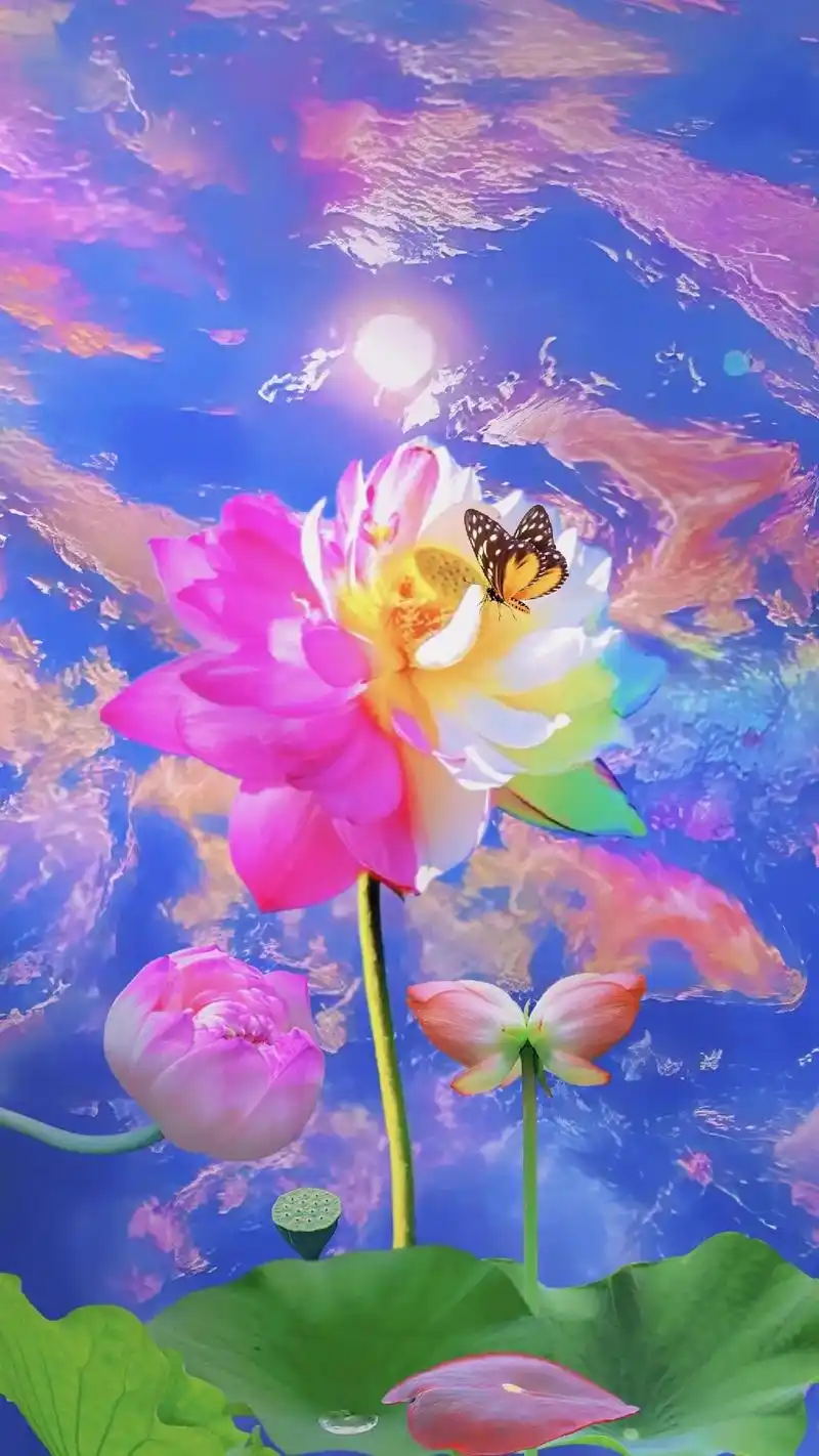 此视频只推荐给好运的人,七彩祥云 莲花盛开,好运自然来,祝好 - 抖音