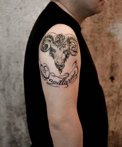 男生羊纹身图片温顺善良而又美好的象征18