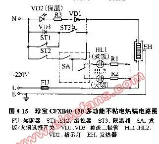 珍宝cfxb40150多功能不粘电热锅电路图