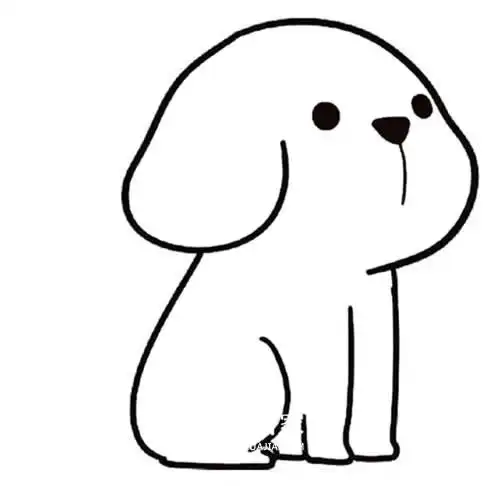 卡通小黄狗简笔画步骤画法教程