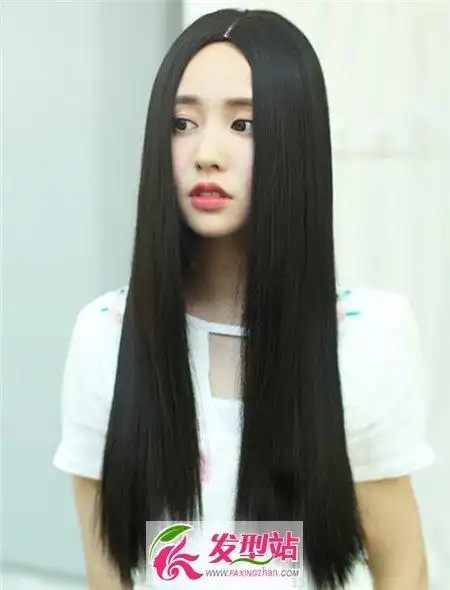 中长发女生直发发型 清新直发染发最时尚_发型站_最新流行发型设计