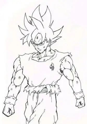 赛亚人卡卡罗特画法教程简笔画赛亚人的画法超级赛亚人三小林简笔画