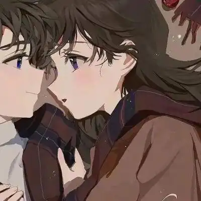 可爱的动漫头像萌萌情侣一男一女,一见自难忘闲了就想我