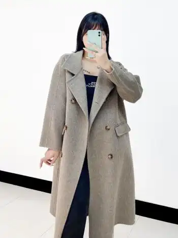 双面羊绒大衣小个子春秋款女学生澳毛羊驼加长款式双排扣保暖外套时尚