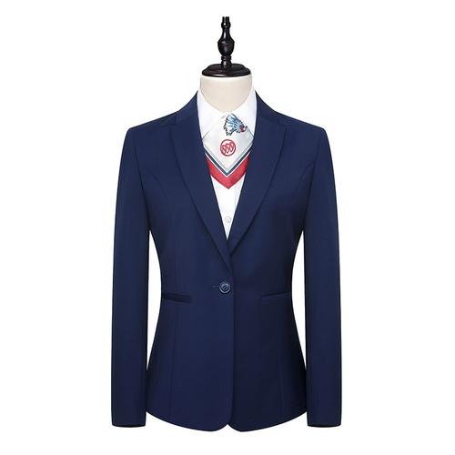 女职业套装工作服新款工装宝蓝色原厂男修身别克4s店西装西服正装