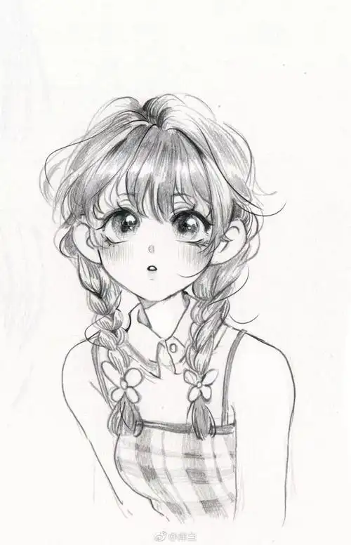 ps sai转手绘教程:【黑白线稿】动漫人物线稿-sai绘画ps转手绘-平面