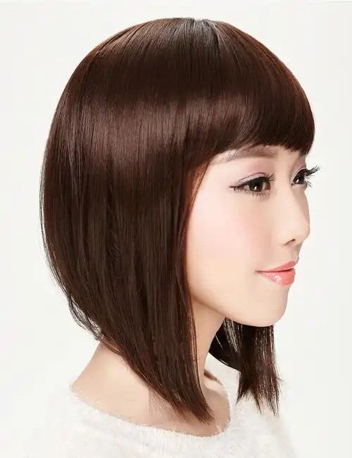 短发bobo头时尚齐刘海气质短直发