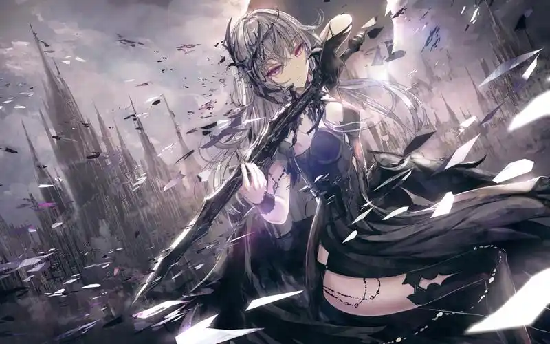 二次元甜美少女插画桌面壁纸