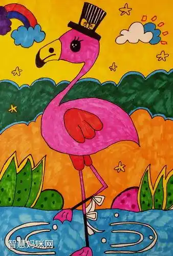 丹顶鹤儿童绘画一等奖